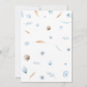 Blue Boho Bunny Baby shower Kaart (Achterkant)