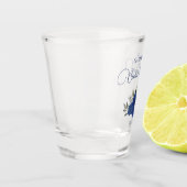 Blue Boho Chic Rozen Elegant Vrijgezellenfeest Shot Glas (Links)