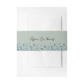 Blue Boho Chic Wildflowers Sage Green Wedding Uitnodigingen Wikkel (Voorkant Voorbeeld)