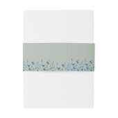 Blue Boho Chic Wildflowers Sage Green Wedding Uitnodigingen Wikkel (Achterkant Voorbeeld)