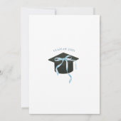 Blue Boho Coquette Bow Pearl Graduation Party Kaart (Achterkant)