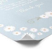 Blue Boho Daisy Baby shower Diaper Raffle Sign Poster (Hoek)