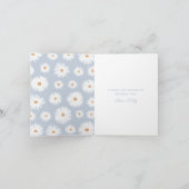 Blue Boho Daisy Birthday Party Bedankkaart (Binnen)