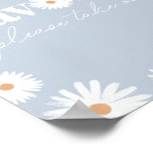 Blue Boho Daisy Birthday Party Favors Sign Poster (Hoek)