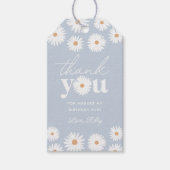 Blue Boho Daisy Birthday Party Hartelijk dank Cadeaulabel (Voorkant)