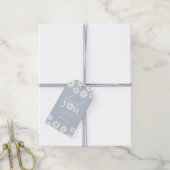 Blue Boho Daisy Birthday Party Hartelijk dank Cadeaulabel (Met Touw)