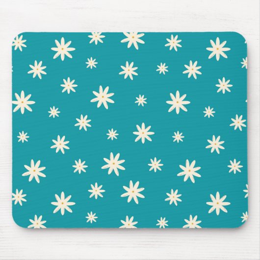 Blue Boho Daisy Muismat (Voorkant)