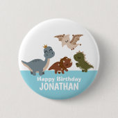 Blue Boho Dinosaur Ronde Button 5,7 Cm (Voorkant)