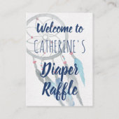 Blue Boho Dreamweaver Baby shower Informatiekaartje (Achterkant)