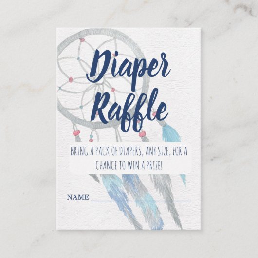  Blue Boho Dreamweaver Baby shower Informatiekaartje (Voorkant)