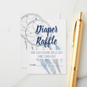  Blue Boho Dreamweaver Baby shower Informatiekaartje