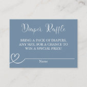 Blue Boho Elegant Modern Luier Raffle Baby shower Informatiekaartje (Voorkant)