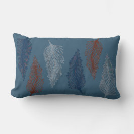 Blue Boho Feather Kussen
