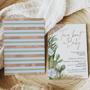Blue Boho Fiesta Taco Over Een Baby Baby shower Kaart