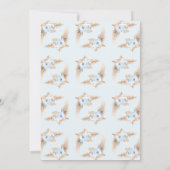 Blue Boho Floral Arch Barly Wait Baby shower Kaart (Achterkant)