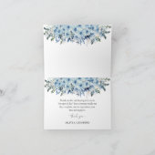 Blue Boho Floral Baby shower Bedankt Card (Binnen)