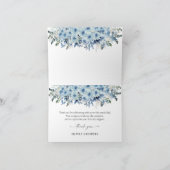Blue Boho Floral Baby shower Bedankt Card (Binnen)