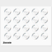Blue Boho Floral Baby shower Classic Ronde Sticker (Vel)