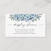 Blue Boho Floral Baby shower Display Kaart (Voorkant)