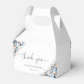 Blue Boho Floral Baby shower Favoriet Box Bedankdoosjes (Achterkant)