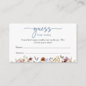 Blue Boho Floral Baby shower Informatiekaartje (Voorkant)