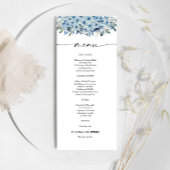 Blue Boho Floral Baby shower Menu