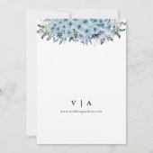 Blue Boho Floral Bewaar de datum met foto Save The Date (Achterkant)