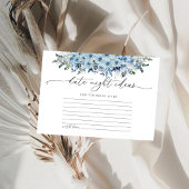 Blue Boho Floral Date Night Ideeën Kaart