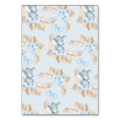 Blue Boho Floral Elephant Baby shower Kaart (Achterkant)