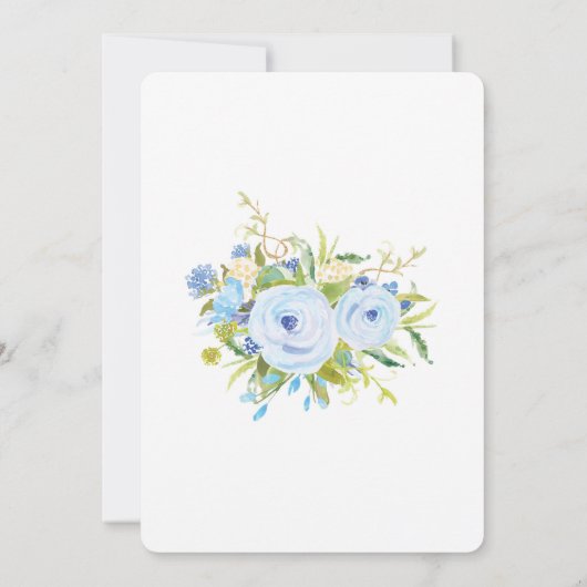 Blue Boho Floral Elephant Invite Boy Baby shower Kaart (Achterkant)
