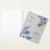 Blue Boho Floral Feather Wedding Planner (Display)