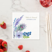 Blue Boho Floral Feather Wedding Servet (Insitu)