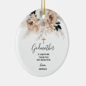 Blue Boho Floral Godmoeder keepomwille Keramisch Ornament (Rechts)