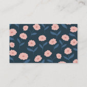 Blue Boho Floral Logo Bedankt Zakelijk Invoegen Visitekaartje (Achterkant)