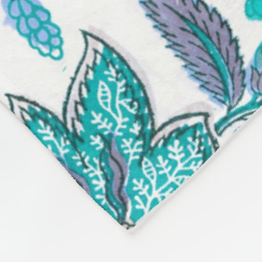 Blue Boho  Floral Monogram Fleece Deken (Hoek)