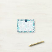 Blue Boho  Floral Monogram Post-it® Notes (Op bureau)