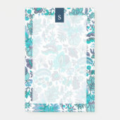 Blue Boho  Floral Monogram Post-it® Notes (Voorkant)