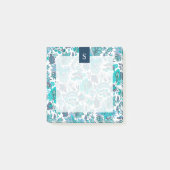 Blue Boho  Floral Monogram Post-it® Notes (Voorkant)