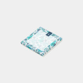 Blue Boho  Floral Monogram Post-it® Notes (Schuin)