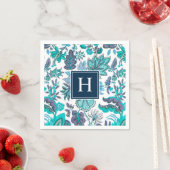Blue Boho Floral Monogrammed Servet (Insitu)