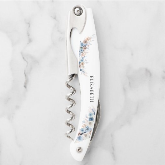 Blue Boho Floral Ober's Kurkentrekker (Voorkant)