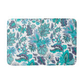 Blue Boho  Floral Print Badmat (Voorkant)