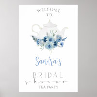 Blue Boho Floral Tea Party Vrijgezellenfeest Welko