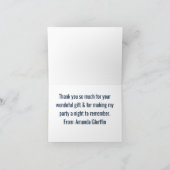 Blue Boho Floral Verjaardag Bedankt Card (Binnen)