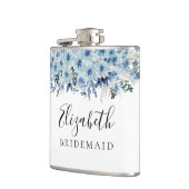 Blue Boho Floral Vrijgezellenfeest Flask Heupfles (Links)