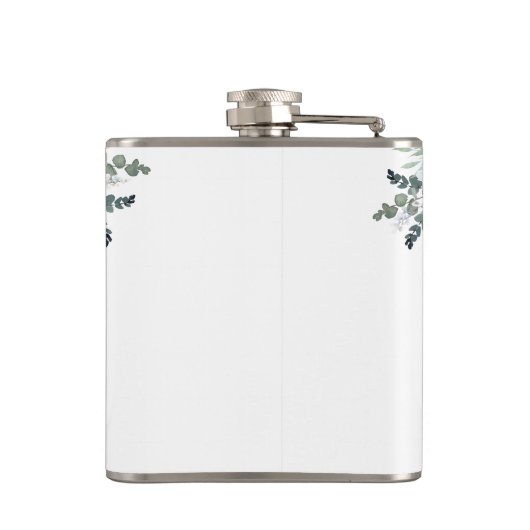 Blue Boho Floral Vrijgezellenfeest Flask Heupfles (Achterkant)