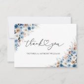 Blue Boho Floral Vrijgezellenfeest Flat Bedankt Ca (Voorkant)