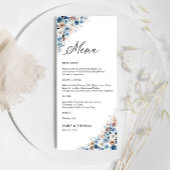 Blue Boho Floral Wedding Ceremony Menu