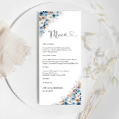 Blue Boho Floral Wedding Ceremony Menu