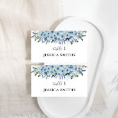 Blue Boho Floral Wedding Flat Place Card Plaatskaartje